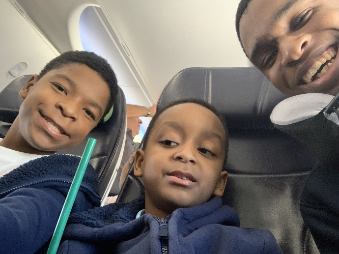 Angel on the airplane