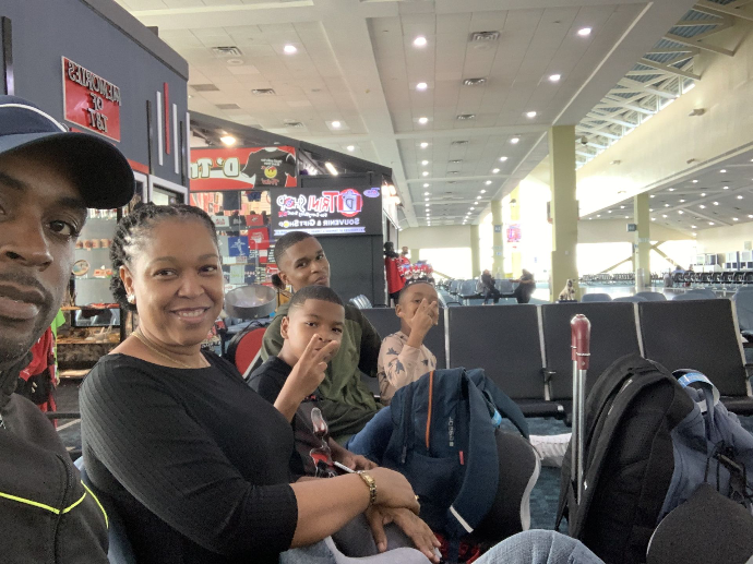 The Jones Family at the airport